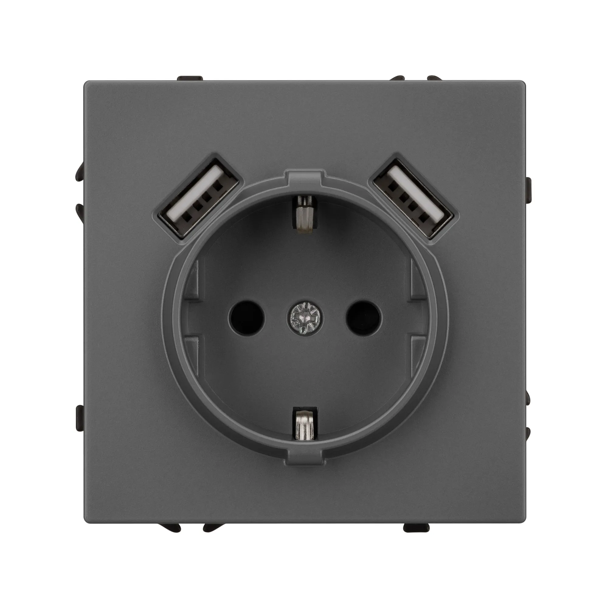 Механизм розетки с USB зарядкой SCT-NOBE-MUAA-SFPL-GR (230V, 16A) (Arlight, -) - Изображение