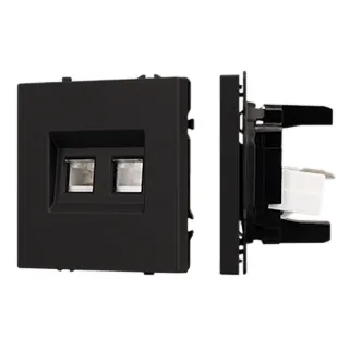 Механизм сдвоенной компьютерной розетки SCT-NOBE-MPC2-SFPL-BK (RJ-45, CAT6) (Arlight, -) - Изображение