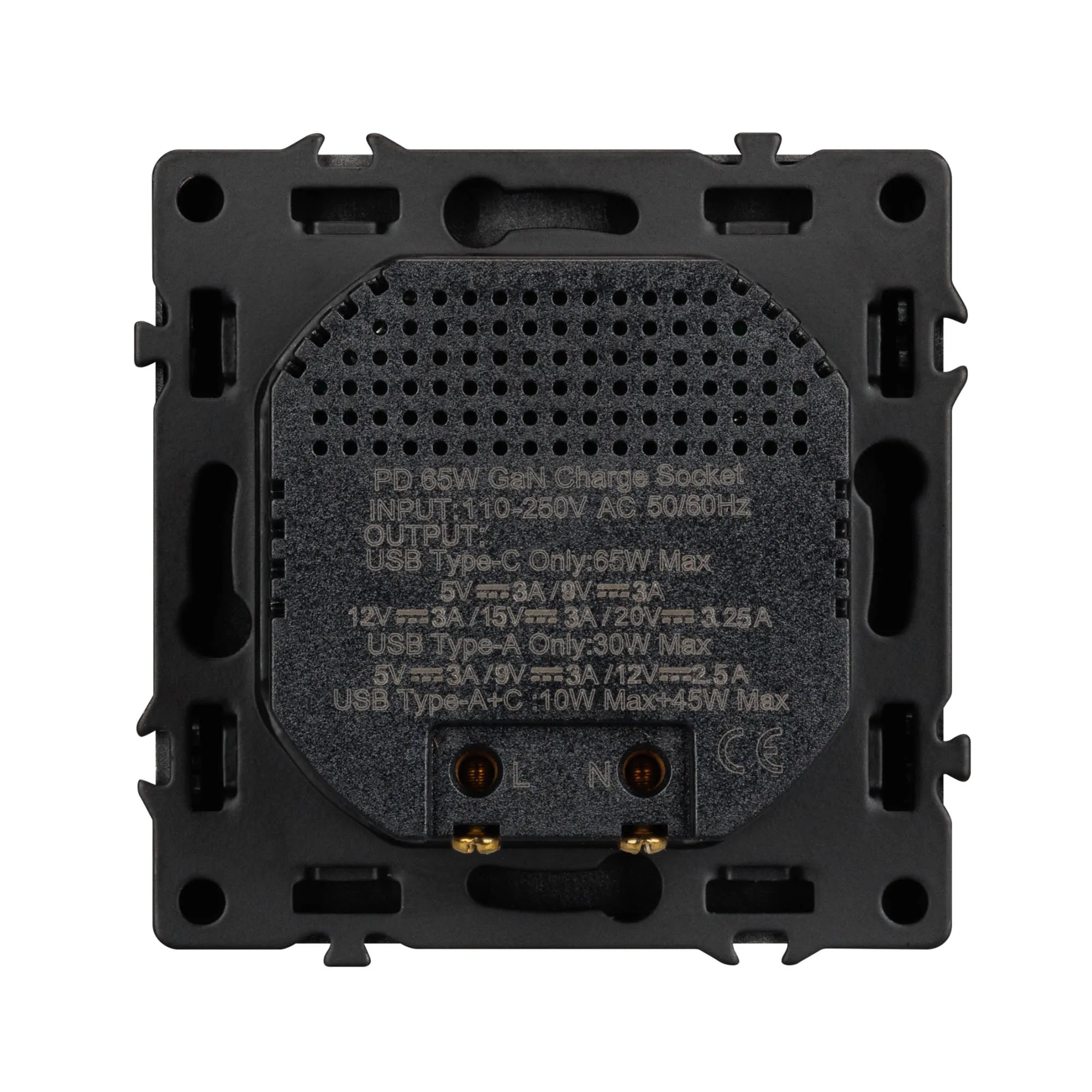 Механизм розетки с быстрой USB зарядкой SCT-NOBE-MUAC-SFPL-FC-GR (65W, QC3) (Arlight, -) - Изображение