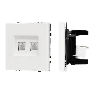 Механизм сдвоенной компьютерной розетки SCT-NOBE-MPC2-SFPL-WH (RJ-45, CAT6) (Arlight, -) - Изображение