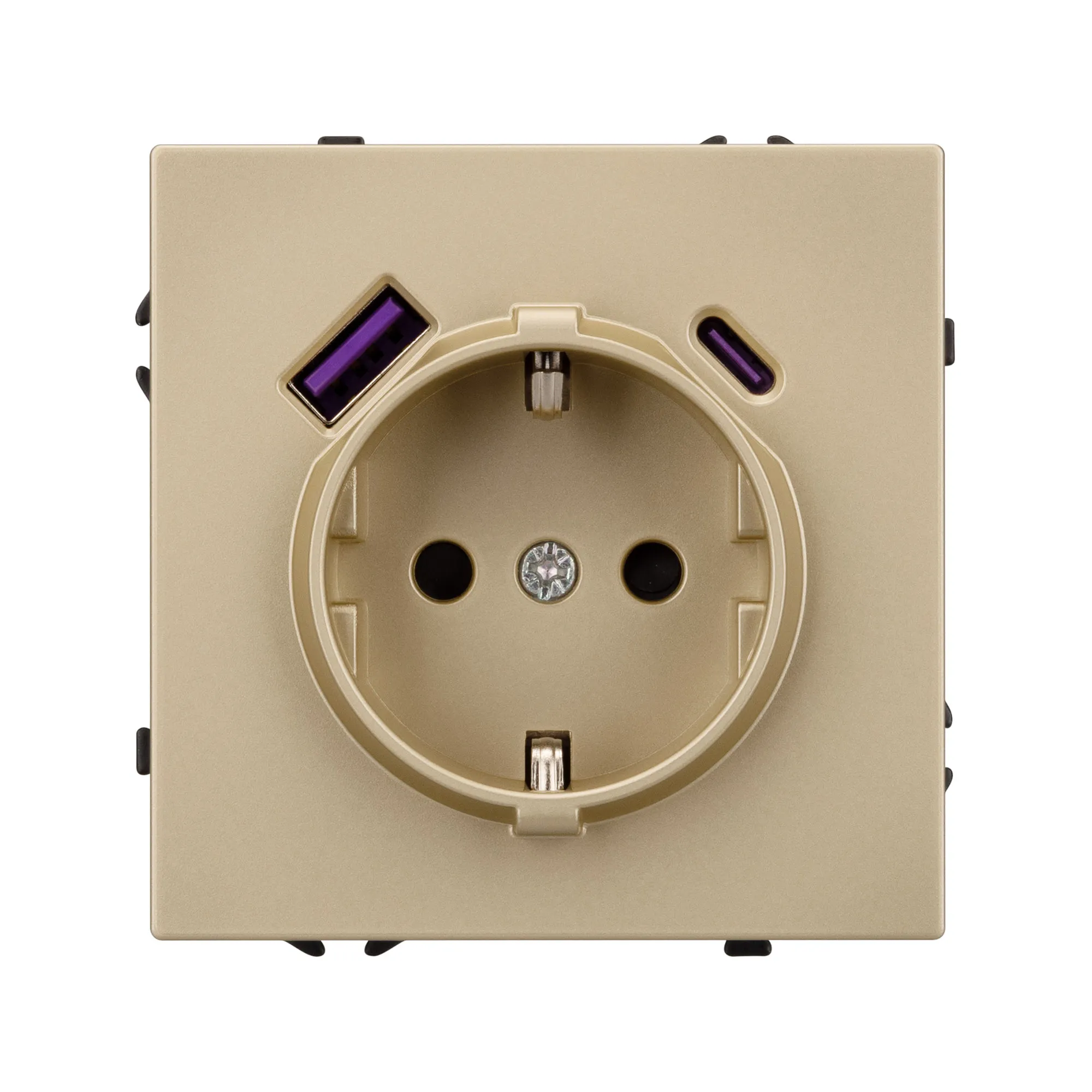 Механизм розетки с USB зарядкой SCT-NOBE-MUAC-SFPL-GD (230V, 16A) (Arlight, -) - Изображение